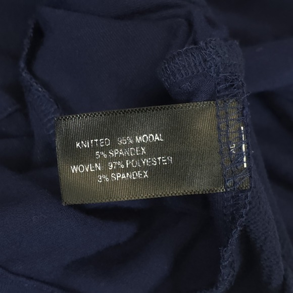 Lane Bryant Knit Modal Spandex Shirt Women 26/28 Blue Long Sleeve Mix Fabrics - Picture 8 of 11